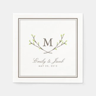 Blissful Branches Wedding Paper Napkin