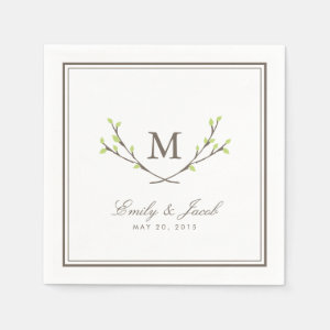 Blissful Branches Wedding Paper Napkin