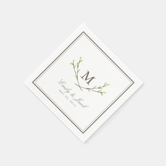 Blissful Branches Wedding Paper Napkin