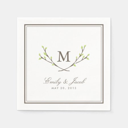 Blissful Branches Wedding Paper Napkins
