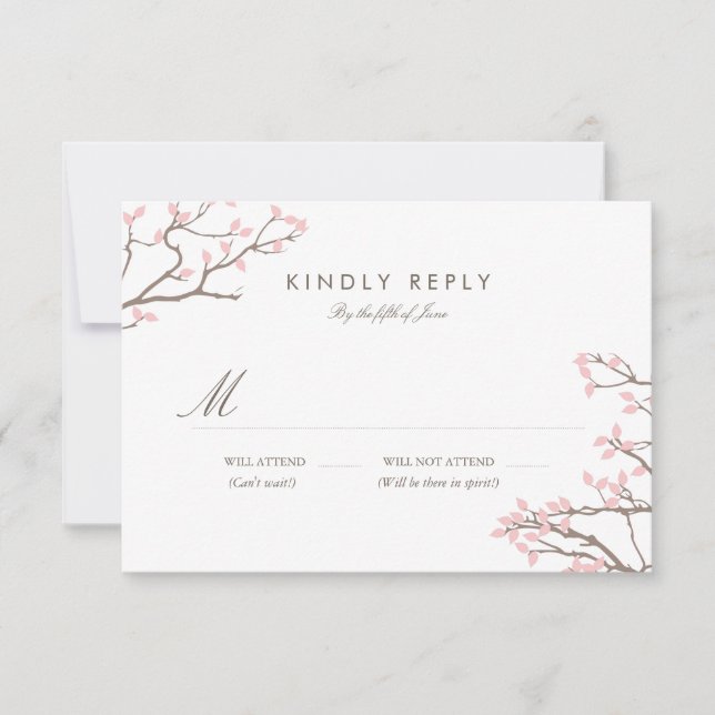Blissful Branches Wedding RSVP Card (Front)