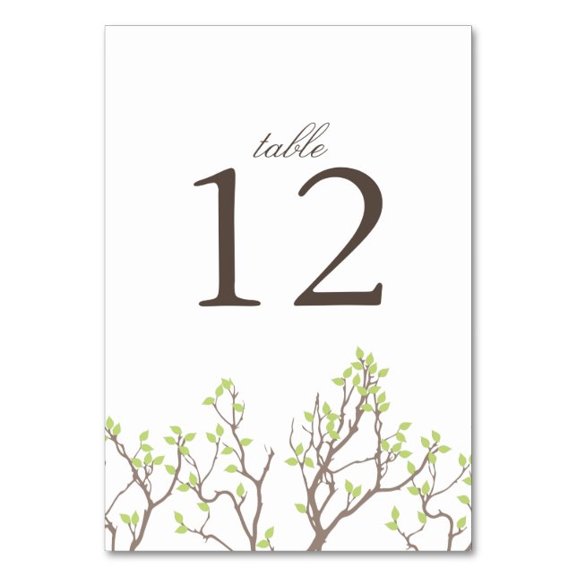 Blissful Branches Wedding Table Number (Front)