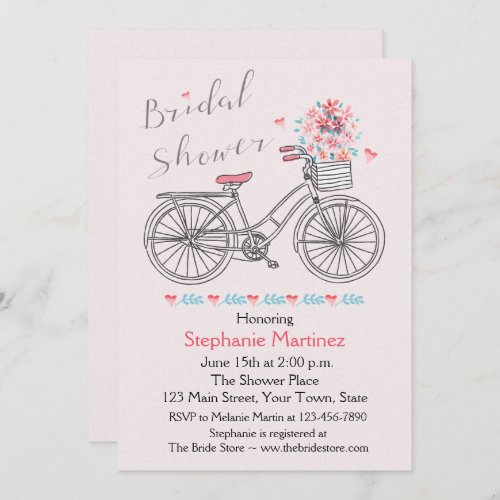 Blissful Bridal Bicycle Shower Invitation