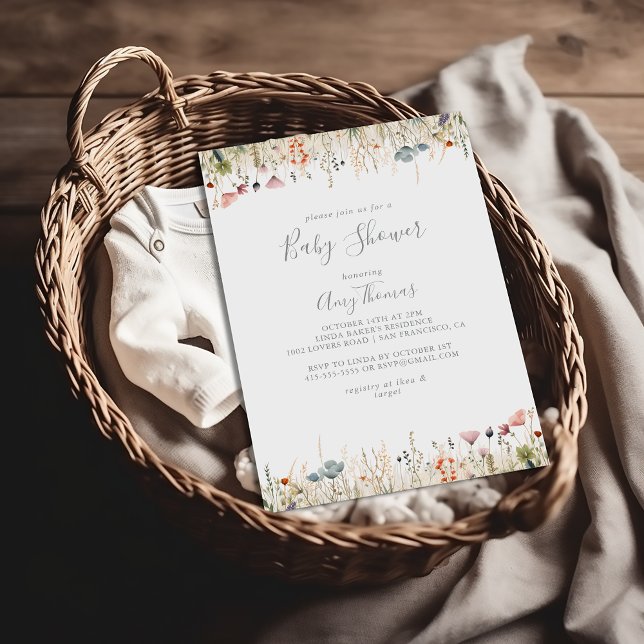 Blissful Colorful Boho Wildflower Baby Shower Invitation (Creator Uploaded)