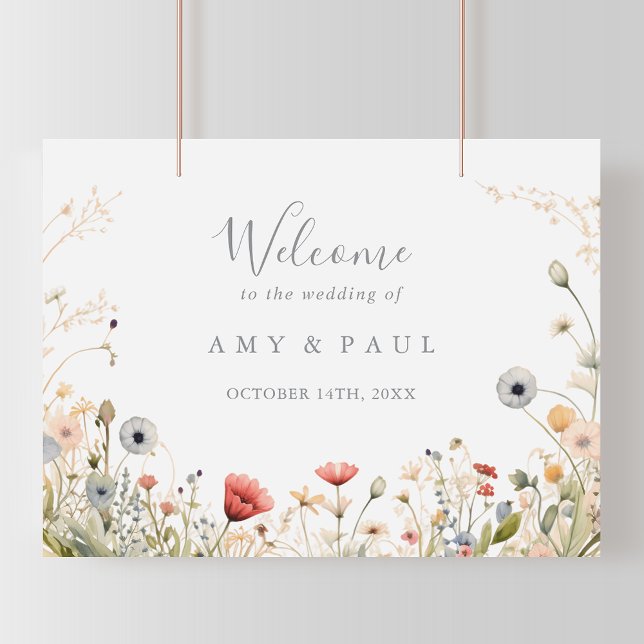 Blissful Colorful Boho Wildflower Wedding Welcome  Poster (Creator Uploaded)
