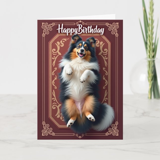 Blissful Dog Art Birthday Card (Front)