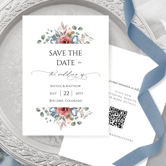 Blissful Floral Elegant Save the Date Card (Creator Uploaded)