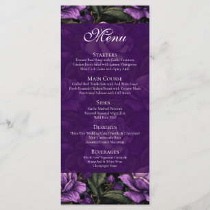 Blissful Gardenias Petal Vintage Wedding Menu