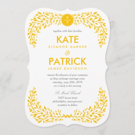 Blissful Laurel Editable Color Wedding Invitation