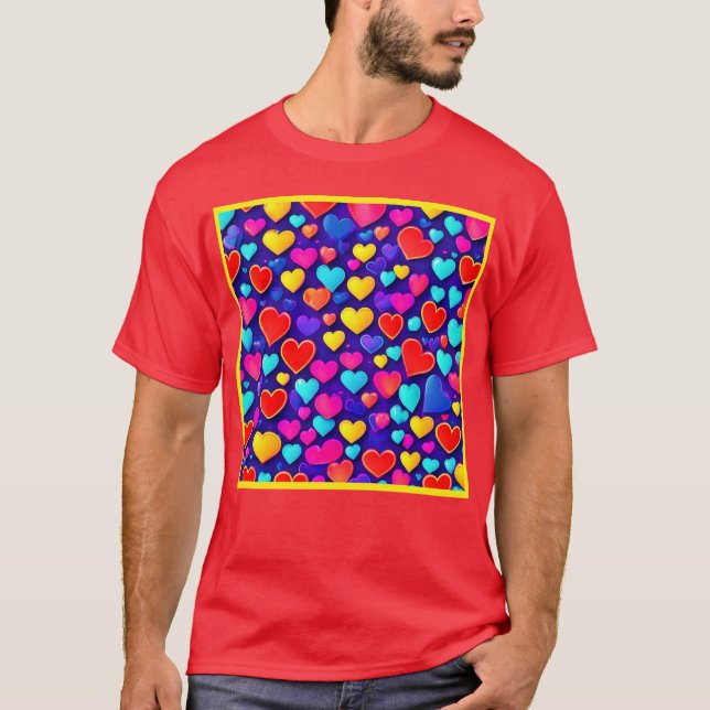 Blissful Love: Chic Hearts Unveiled T-Shirt (Front)