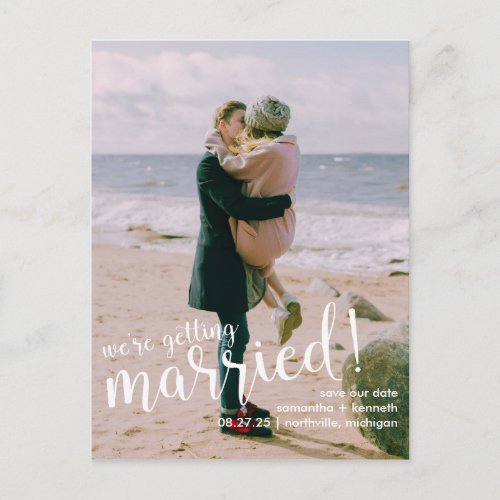 Blissful News Wedding Save the Date Postcard