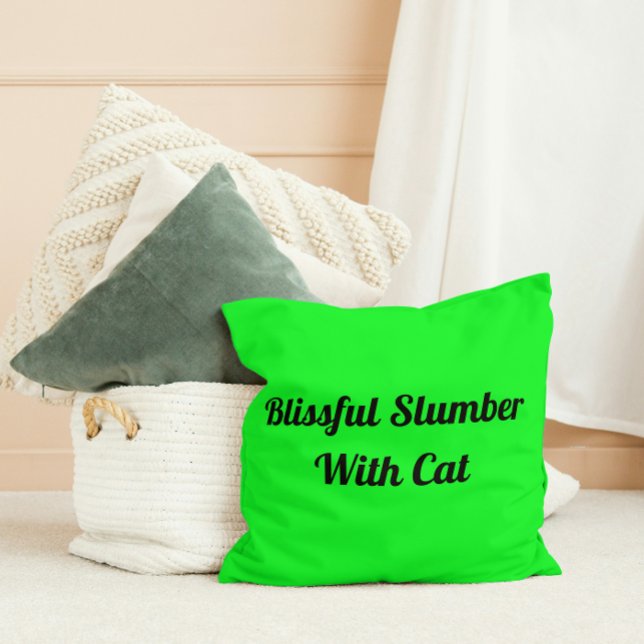 Blissful Slumber With Cat Personalized Pet Animal Throw Pillow (Creator Uploaded)