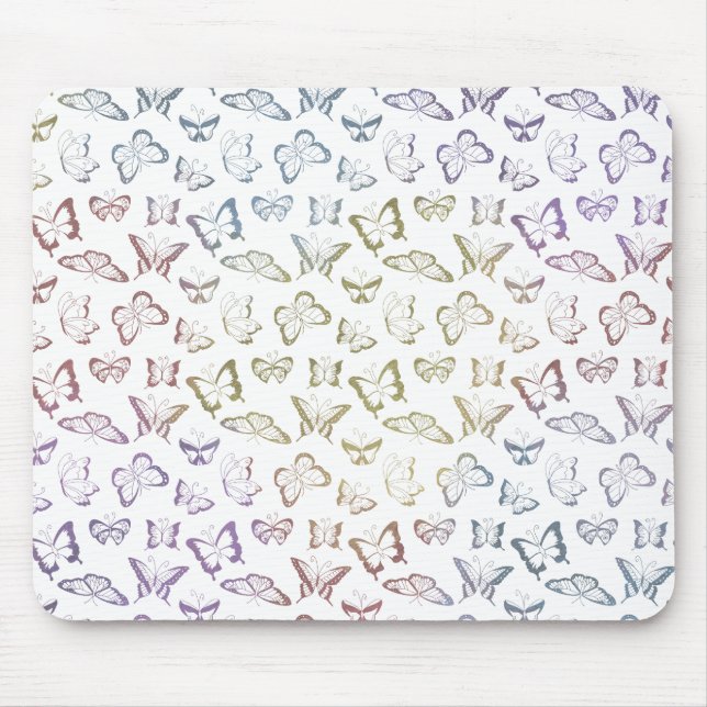 Blissful Watercolor Butterflies Mouse Pad (Front)