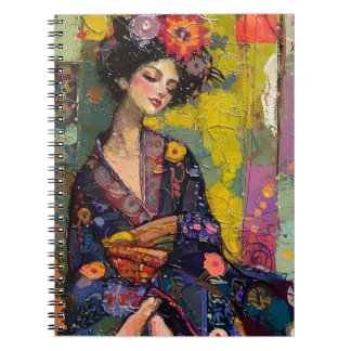 Blissful Woman in Kimono Notebook