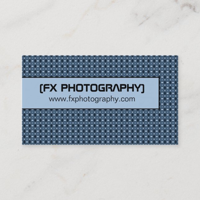Blissfully Chic Business Card, Blue Card (Front)