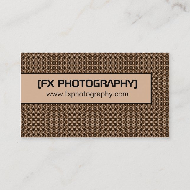 Blissfully Chic Business Card, Light Brown Card (Front)