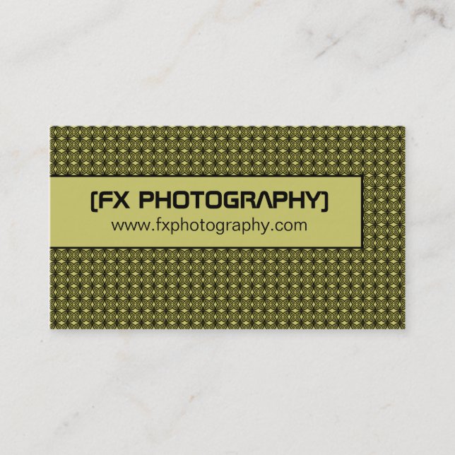 Blissfully Chic Business Card, Olive Green Card (Front)