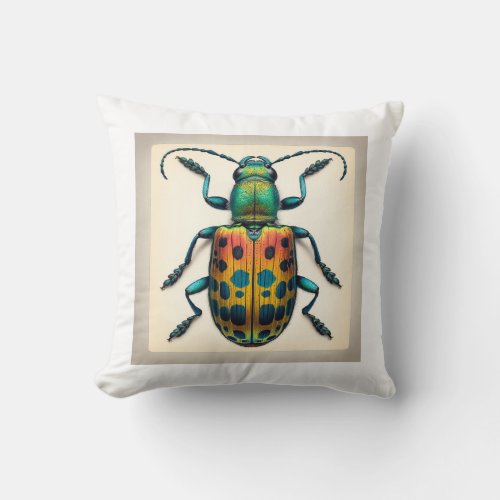 Blister Beetle IREF1418 _ Watercolor Throw Pillow
