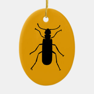 Blister Beetle Silhouette Ceramic Ornament