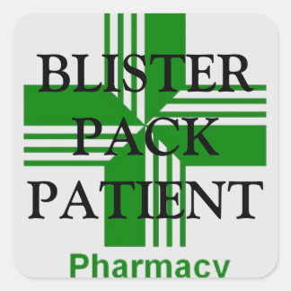 Blister pack patient Pharmacy sticker
