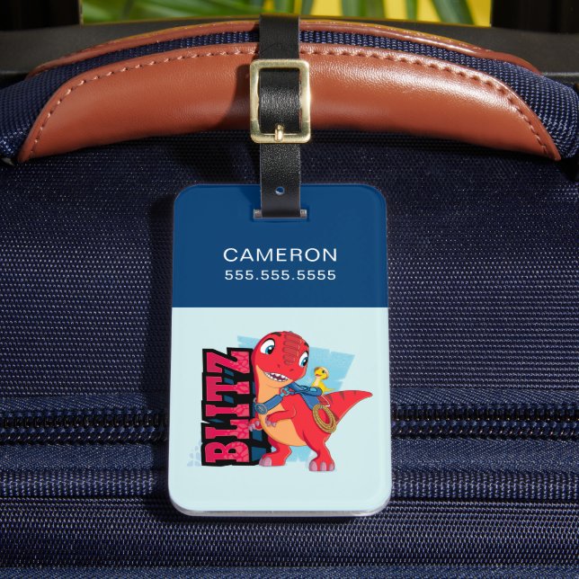Blitz | Dino Ranch Luggage Tag (Front Insitu 2)