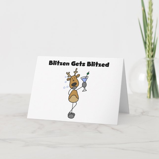 Blitzen Gets Blitzed Holiday Card (Front)