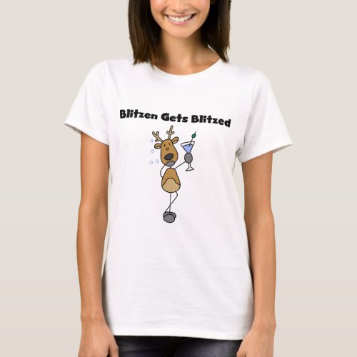 Blitzen Gets Blitzed Reindeer Tshirts and Gifts