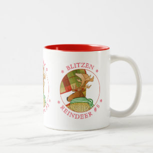 BLITZEN REINDEER Red Two-Tone Mug