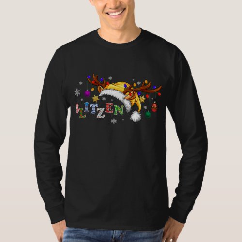 Blitzen Theme Xmas Gaminghouse reindeer Christmas T_Shirt