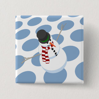 Bliz the Snowman Dotted White Button