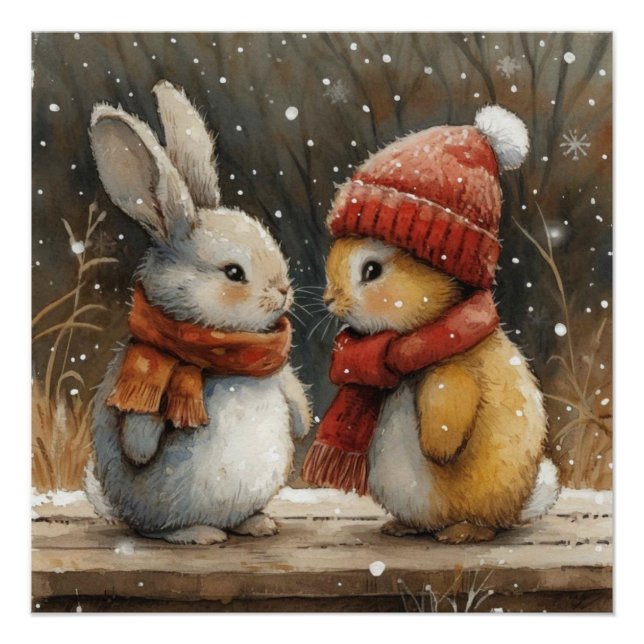 Blizzard Binkies: A Bit of Whimsy Bunny Poster (Front)