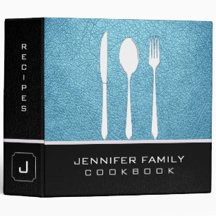 Blizzard Blue Leather Family Cooking Binder