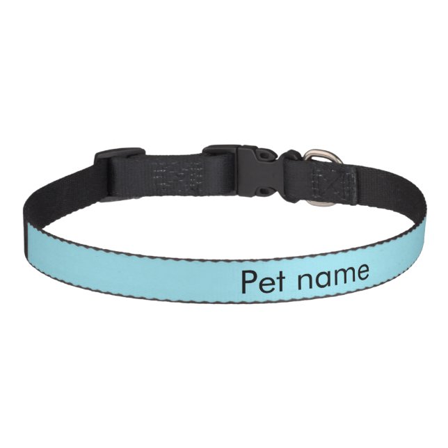 Blizzard Blue Solid Color Pet Collar (Front)