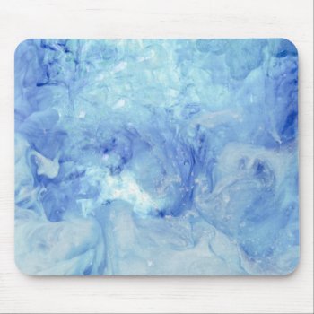 "blizzard" Collection- Blue And White Abstract Mouse Pad by DragonL8dy at Zazzle