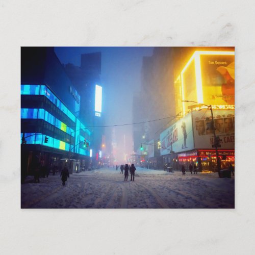 Blizzard In Times Square Postcard