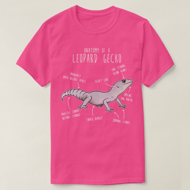 Blizzard Leopard Gecko Lizard Reptile Anatomy T-Shirt (Design Front)