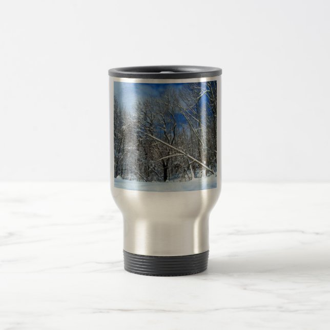 Blizzard Trees Oil Travel Mug (Center)