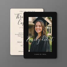 BLK & CREAM 2026 | Graduation Invite with Photo