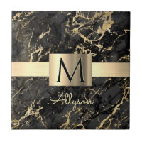 Blk & Gold Marble Gold Box, DIY Gold Name Monogram