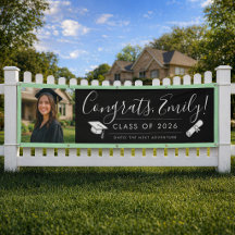 BLK & GREEN 2026 | Graduation Banner with Photo