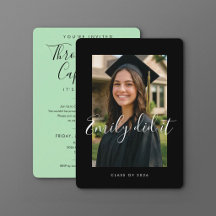 BLK & GREEN 2026 | Graduation Invite with Photo