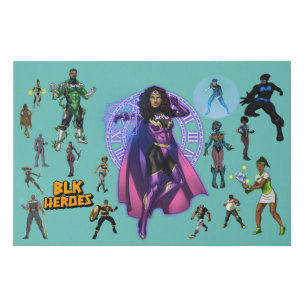 BLK HEROES FAUX CANVAS PRINT