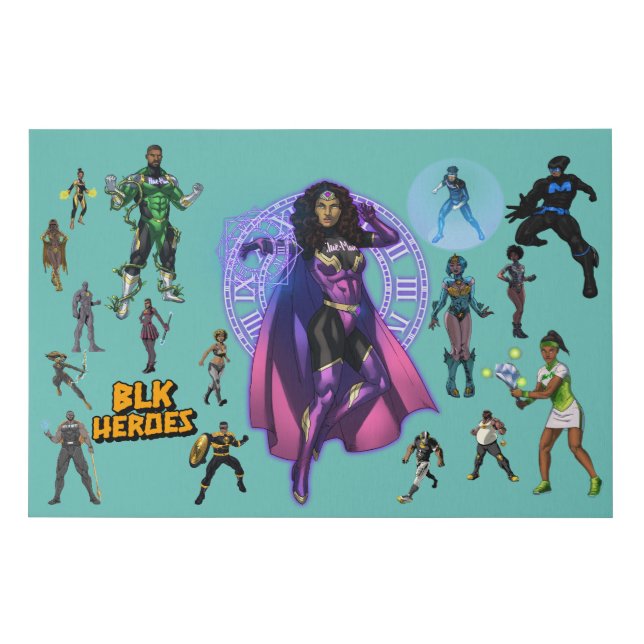BLK HEROES FAUX CANVAS PRINT (Front)