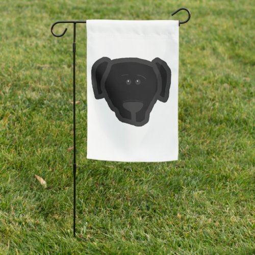 blk lab cartoon head garden flag