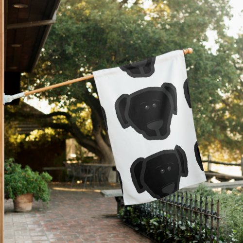 blk lab cartoon head house flag