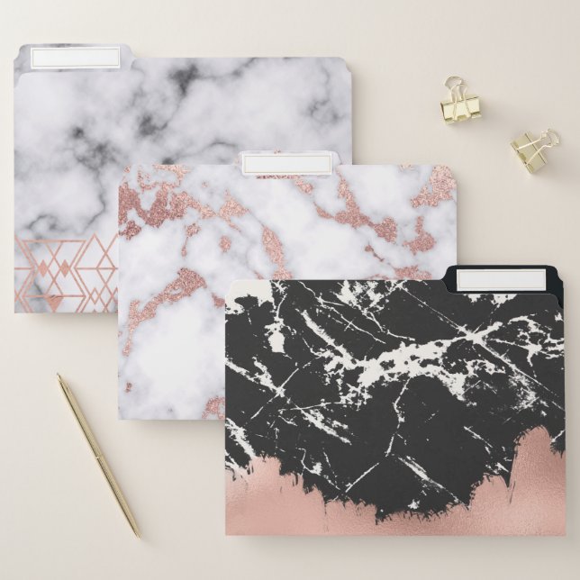 blk marbl rg paint strokes file folder (Set)
