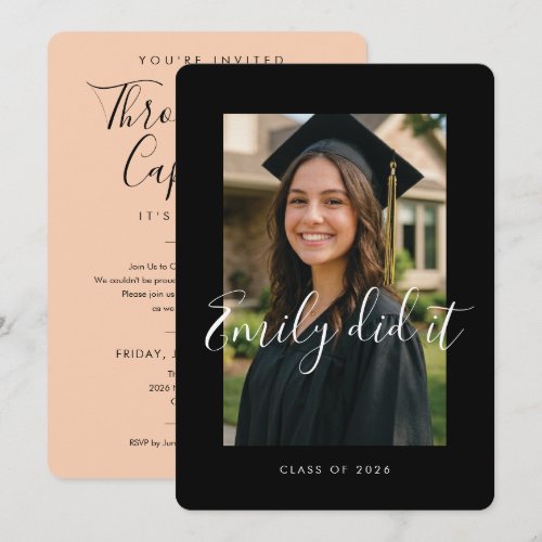 BLK &amp; ORANGE 2026 | Graduation Invite with Photo