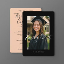 BLK & ORANGE 2026 | Graduation Invite with Photo