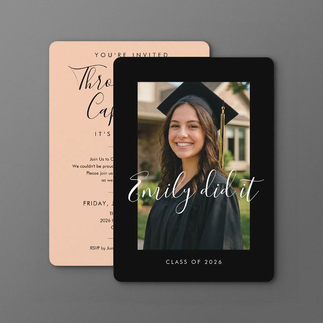 BLK & ORANGE 2026 | Graduation Invite with Photo (Creator Uploaded)
