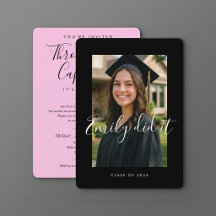 BLK & PINK 2026 | Graduation Invite with Photo